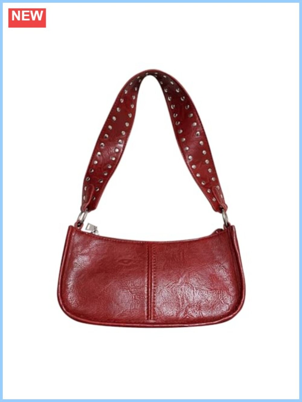 Y2K Studded Faux Leather Crossbody Shoulder Bag Retro Small Purse
